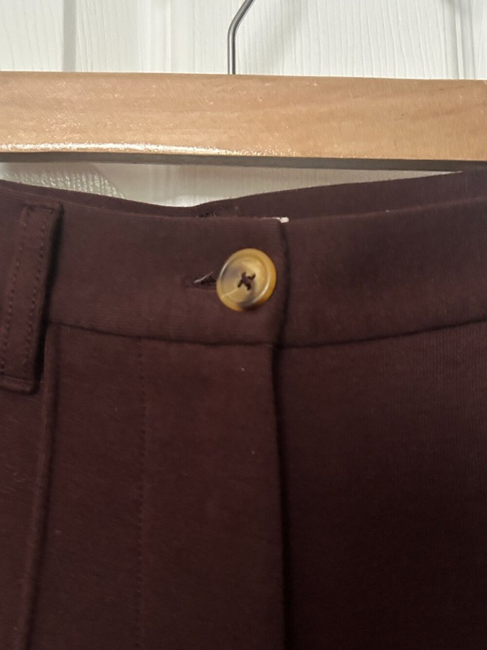 Urban Outfitters Dark Brown Ponte Flare Pants Women's Small Petite Dark Academia - Picture 5 of 11